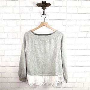 Hayden Eyelet Trim Sweater Top